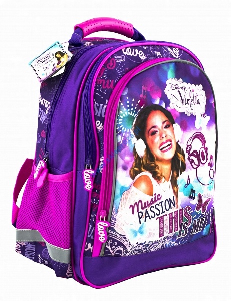 Školský batoh VIOLETTA s viacerými priehradkami a reflexnými prvkami